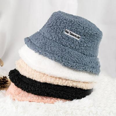 Winter  Lamb Hair Fisherman Hat Women'S Plush Hat Outdoor Versatile Hat