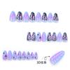 Purple Smudge 3D Love Wearing Nail Short Almond Manicure Fake Nail Butterfly Star Nails Nail Patch