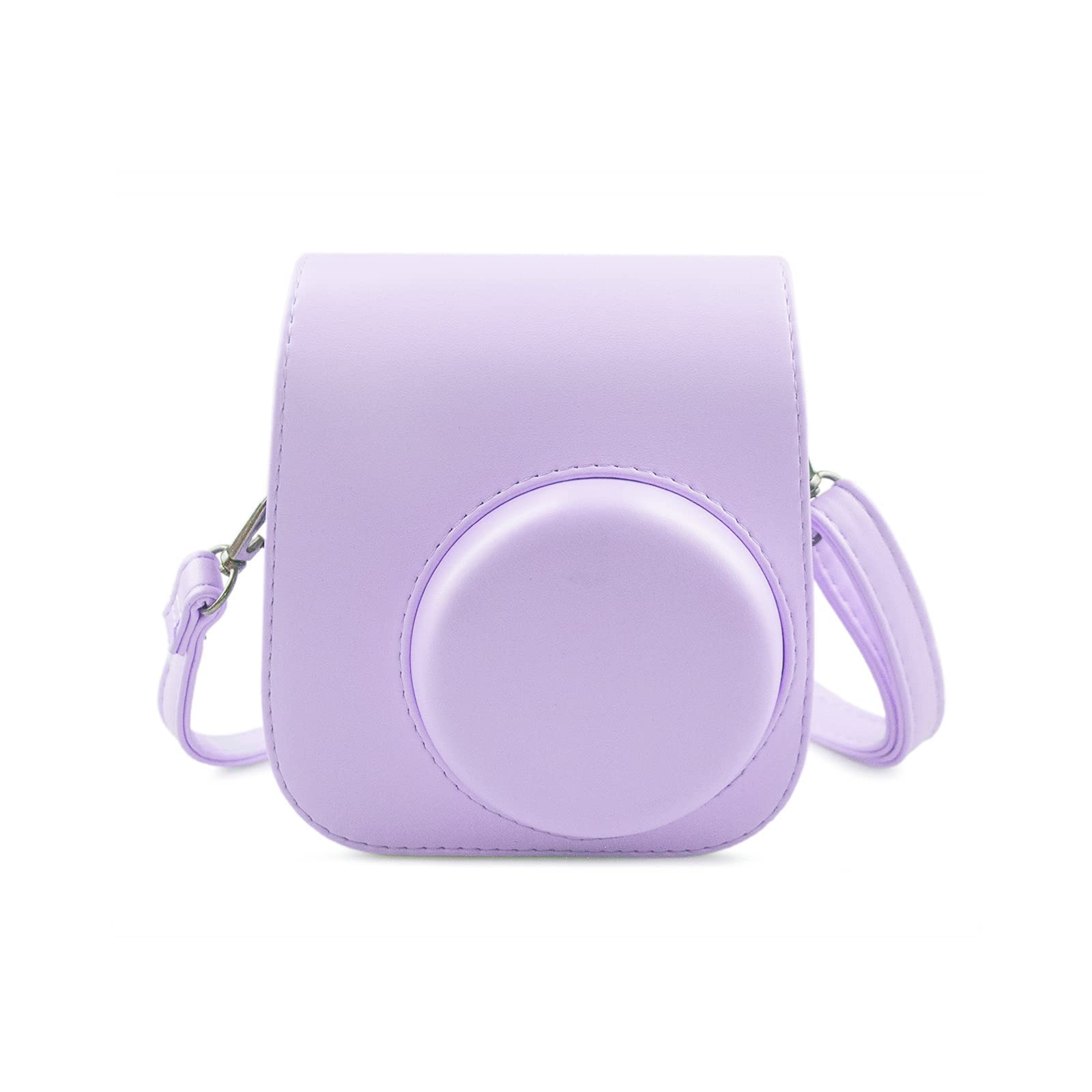 

HIYQIN Чохол для FUJIFILM instax Чеки Мила Сумка для камери з плечовим ременем і задньою кишенею Чохол зі штучної шкіри Однотонний чохол, mini12/11/9/8+/8 (ПП) фіолетовий