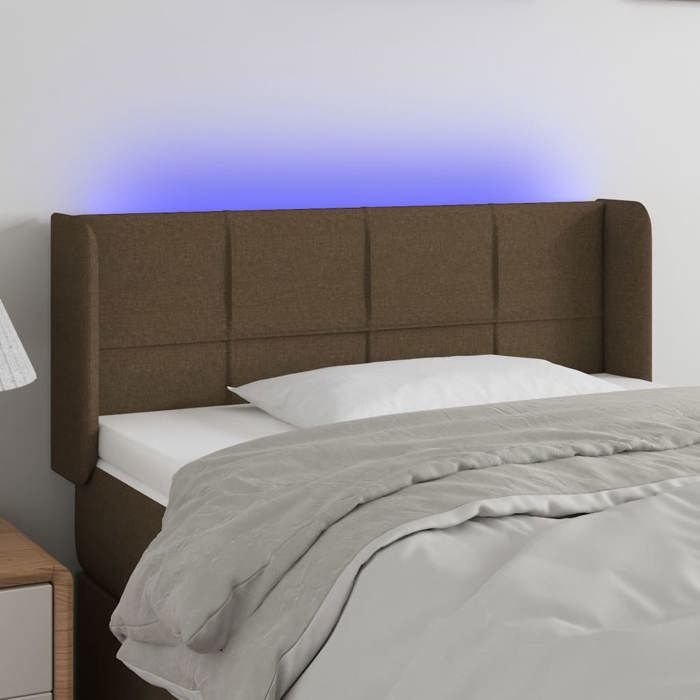 VidaXL LED Headboard Bedroom Furniture Single Bed Accessory Headboard Interior Dark Brown 3123229