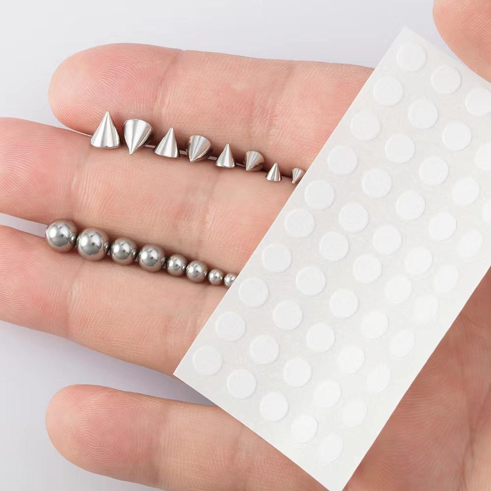 Punk Rock Spitze Runde Kugel Fake Piercing Aufkleber Bauchnabelringe Herren Ohr Nase Edelstahl Körperschmuck für Damen