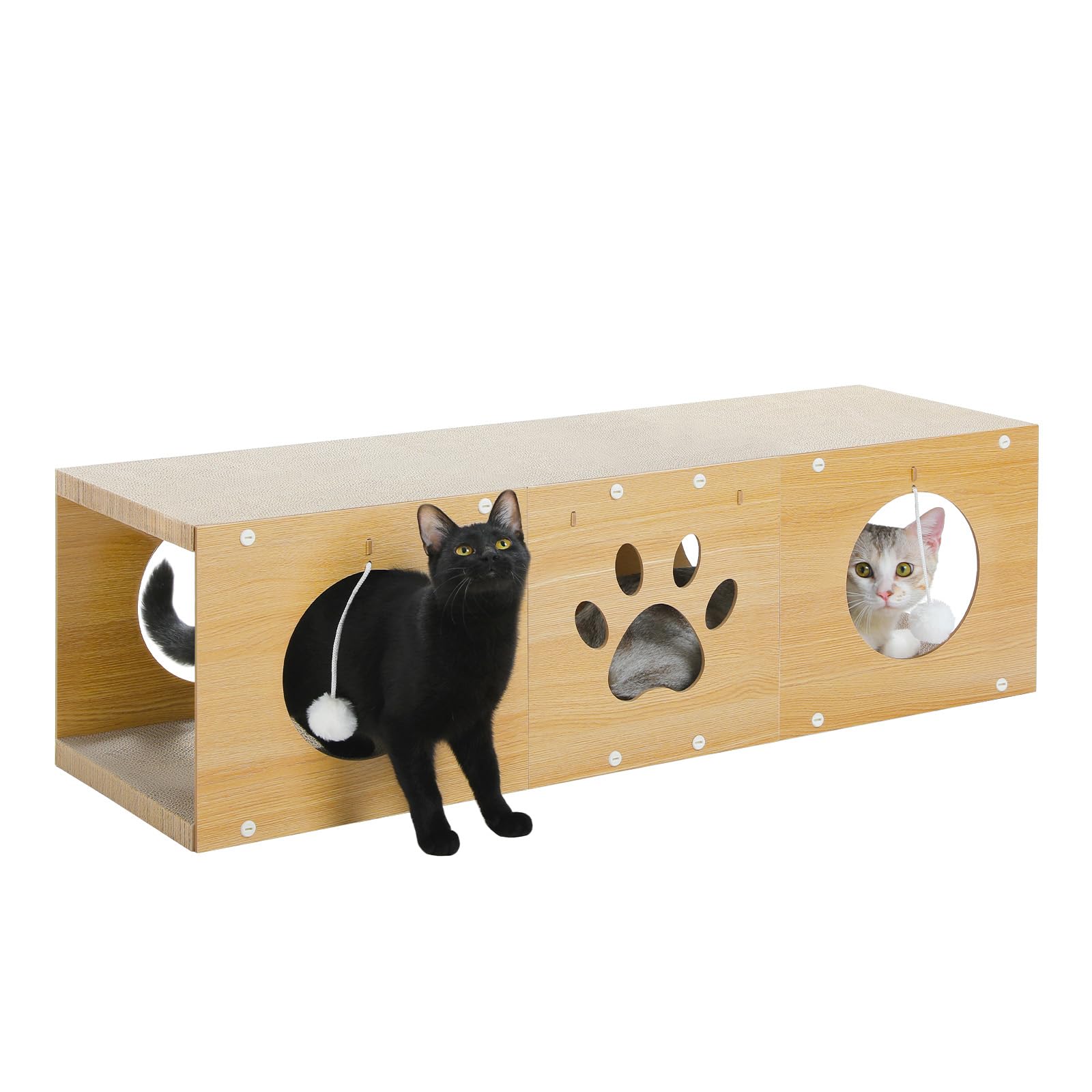 

PAWZ Road Когтеточка для кошек Картонная когтеточка Туннель для заточки когтей Дом для заточки когтей Кошачьи игрушки для нескольких кошек Легко хранить