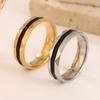 6mm Wide Black Enamel Multi-faceted Geometric Ring Women Men Minimalist Trendy Rings Couple Zircon Wedding Gift Wholesale