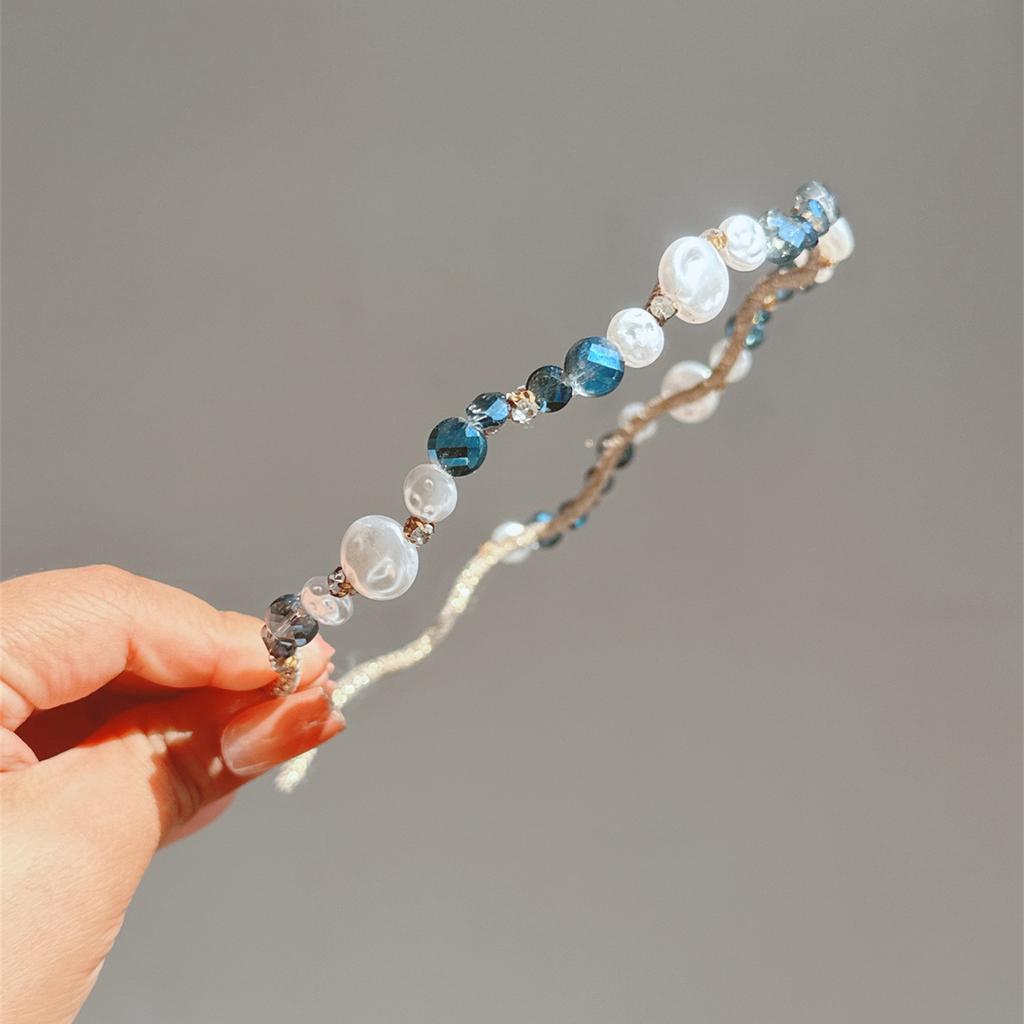 Korean Fashion Crystal Rhinestone Headband Elegant Headband Banquet Hair Hoop Suitable for Ladies Washing Face Headwear