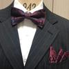 Poldeaux Paisley [Bow Tie & Pocket Square] 2-Piece Set for Men, One-Touch, CasualFormal, Red