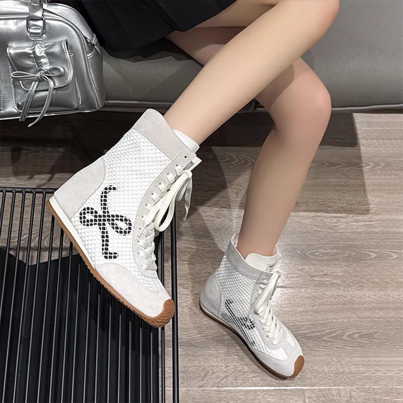 2025 Summer New High-top German Training Shoes Design Sense Casual Breathable Martin Boots Women's Versatile Boxing Mountaineering Boots