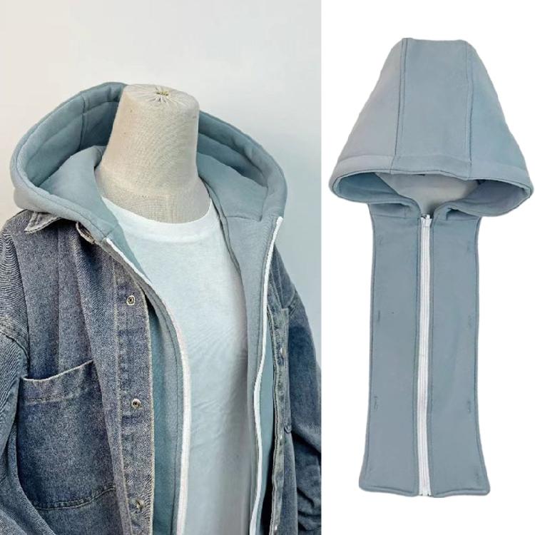 Winter Ready Detachable Button Zipper Down Jacket Hat Thickened Removable False Collar Hooded Sweatshirt Hat