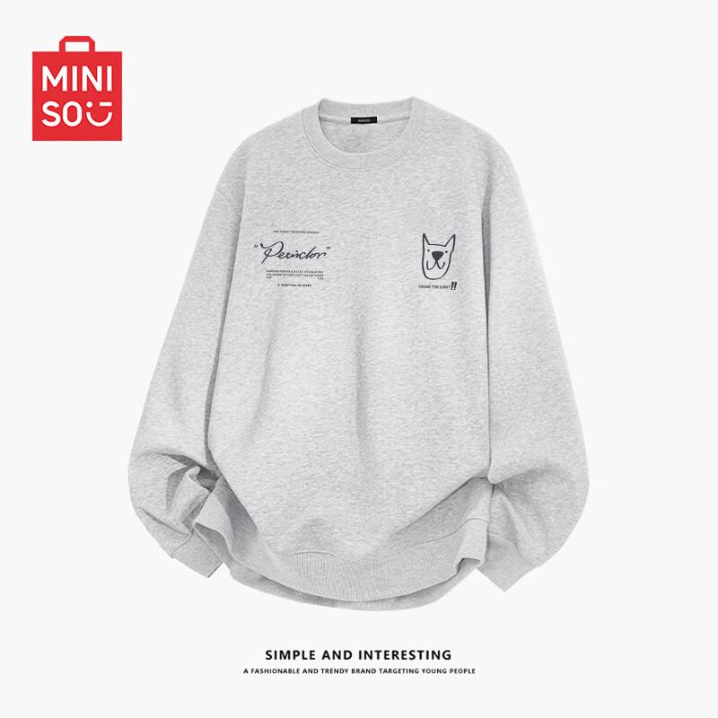 

MINISO Men s Trendy Cartoon Print Round Neck Sweatshirt 4XL