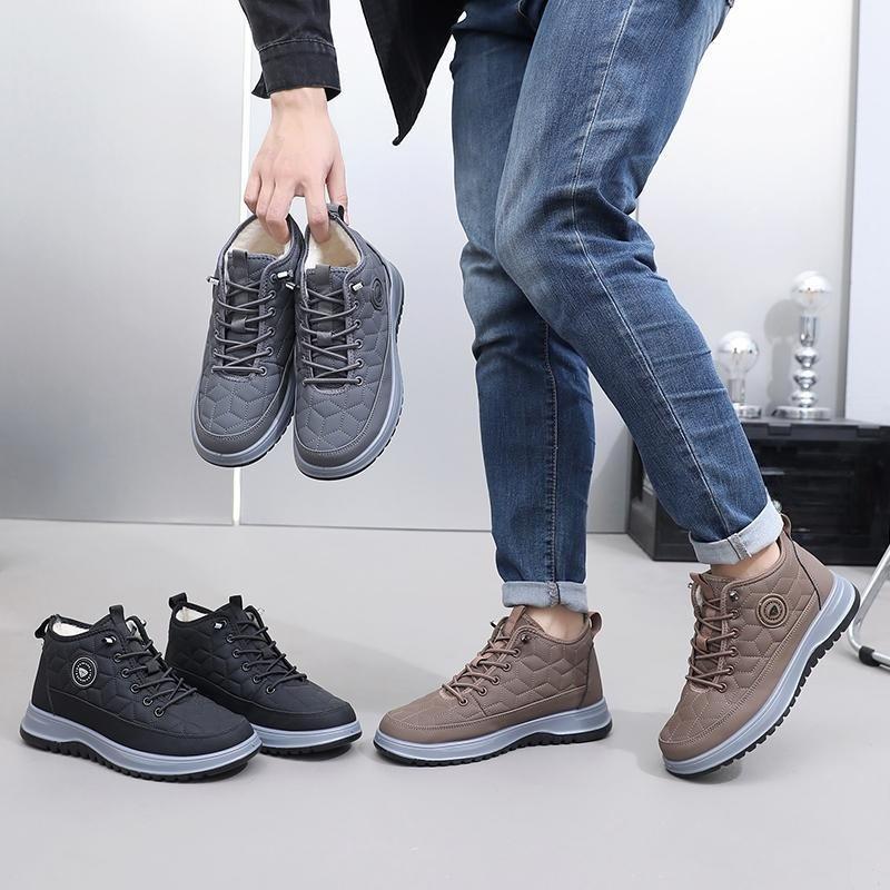 Fleece Warm Snow Boots, Soft-soled Anti-slip Shoes, High-top Outdoor Men's Cotton Shoes