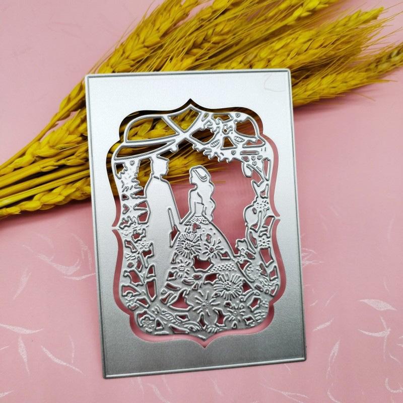 Rectangular Wedding Background Design Style Scrapbooking Craft Die 3D DIY Festival Card Making