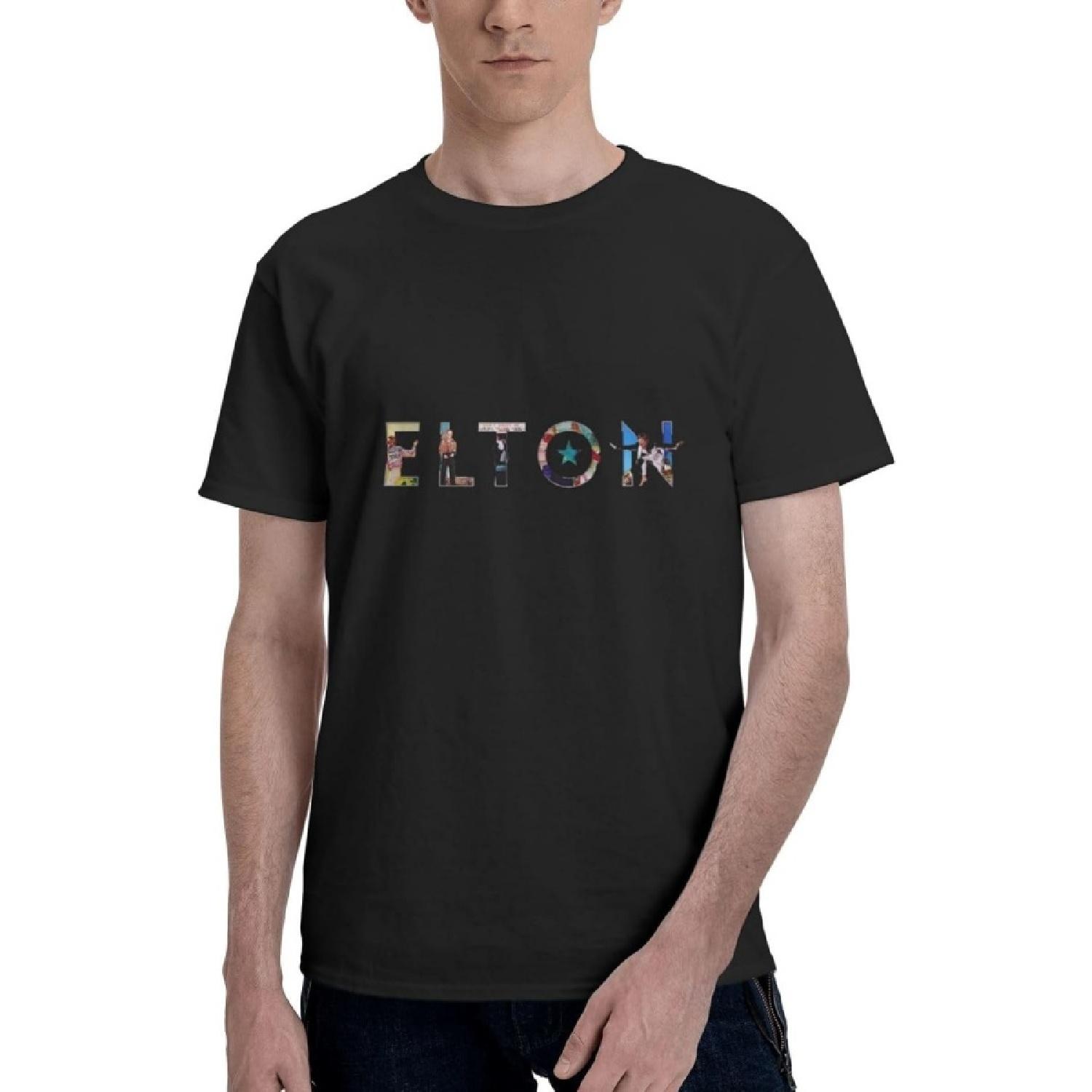 Rwraps Mens T-Shirts Elton John T Shirt Long Sleeve Tops Print Tees S