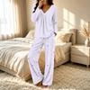 Women's V-Neck Loose Fit Printed Pajama Set Two Piece Sleepwear for Casual