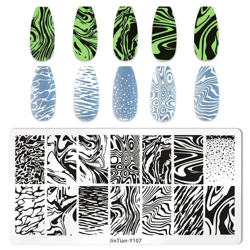 Nagelstempelplatten mit Schlangen- und Leoparden-Motiv, englische Buchstaben, Liebe, Herz, Blätter, Blumen, Design, Druckplatten, Nagelkunst, Schablone, Stempelwerkzeug
