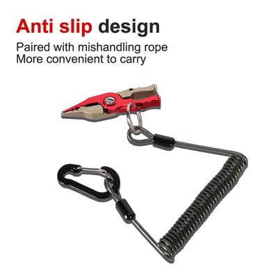Corde de Pêche Anti-Perte Spirale Ressort Lanière Pince à Leurre Fil Corde à Ressort Bobine Élastique Longe Extensible Accessoires de Pêche