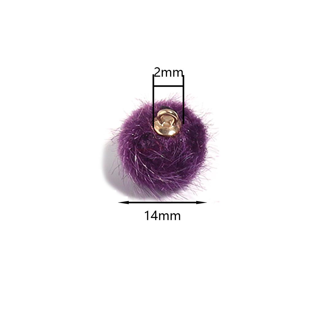 20pcs Plush Fur Covered Ball Beads Charms Multicolor Pompom Pendant For DIY Jewelry Making Necklace Bracelet Earring Accessories