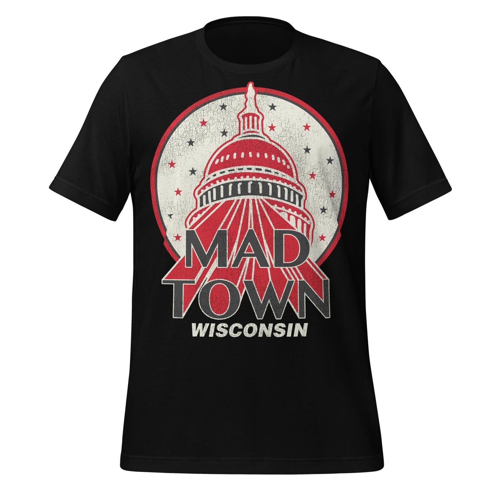 Madison Wisconsin Tee: Retro Mad Town Design S