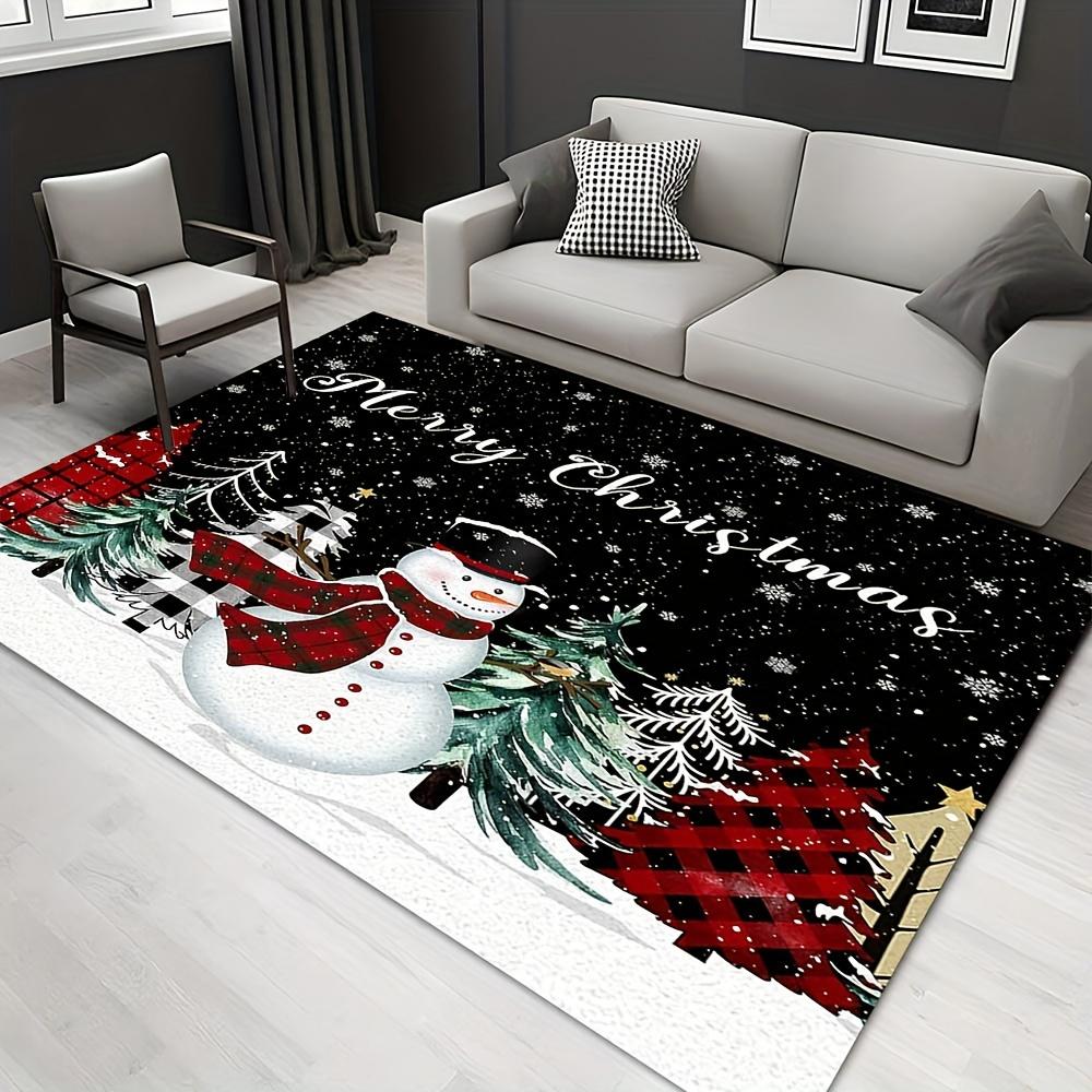 

1pc Christmas Snowman and Tree Pattern Carpet, Area Rug For Living Room Bedroom Room Bed Chair Laundry Entryway Corridor Yard Non-slip Outd 60cm by 90cm
