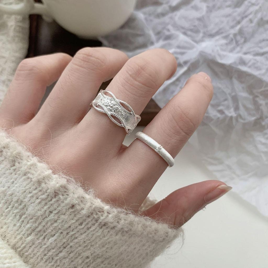 Luxury Geometric Lace Open Ring: Women's Fashion Statement