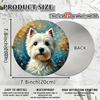 1pc Vintage Round Metal Sign West Highland Terrier Dog Rustic Wall Art Home Decor HD Print
