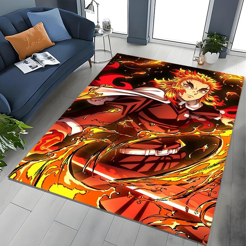 2026 New Retro D-Demon-Slayer Cartoon Gift Rug for Bedroom Living Room Sofa Home Doormat Decor , Kids Play Non-slip Floor Mat