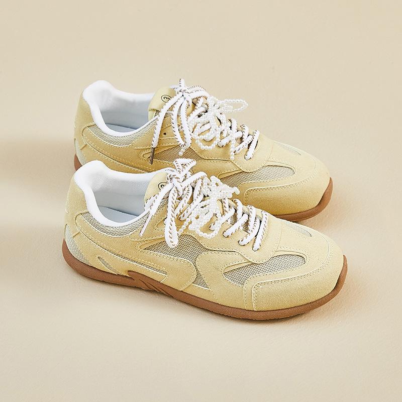 

Dexun обувь женская летняя сетчатая дышащая новая студенческая беговая спортивная повседневная обувь 40 жёлтый