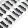 10Pairs False Eyelashes Thick Reusable Synthetic Fiber Naturals Cruelty-Free False Lashes for Daily Life