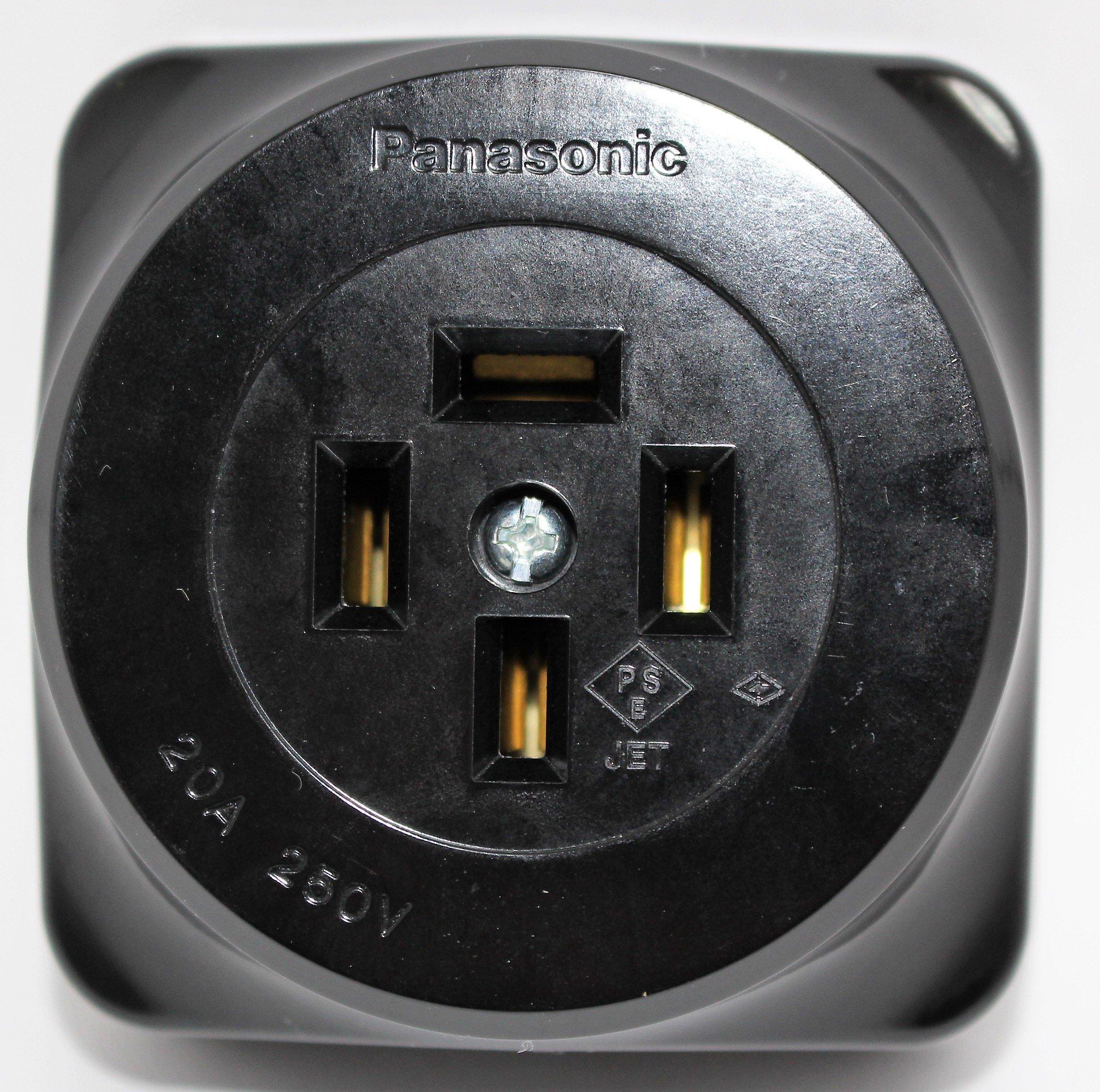 

Panasonic Grounded 3P20A Square Outlet Black WK1420 чорний