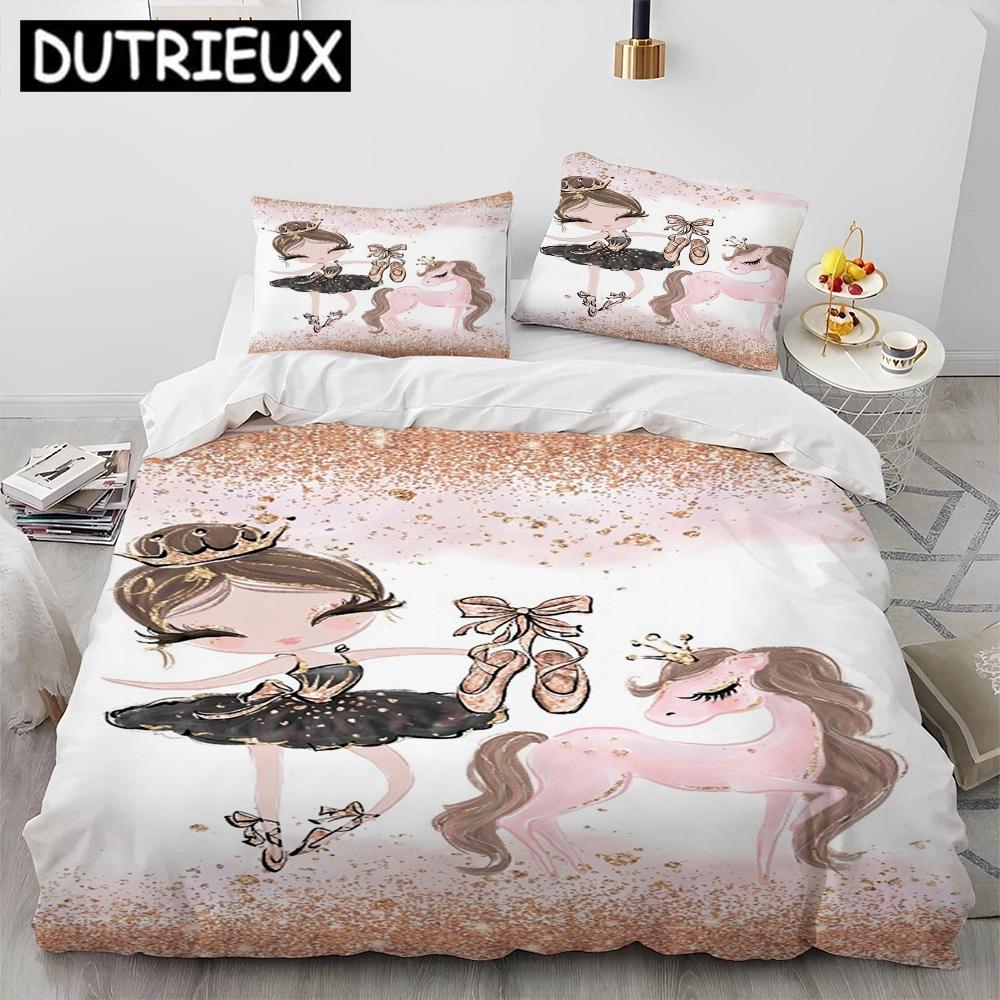 Comforter Charming Queen Size Cartoon Bedding Set - Ballet Girl Ballerina Theme Comforter & S Included
