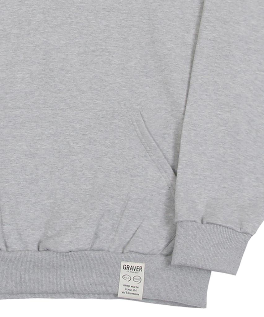 [Unisex] Flower Bear Embroidered Smile Hoodie_Gray