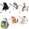SensaBliss Fishing Set of Perfect Fishing Day Cat Resin Mini and Garden Soothing Animal Gifts Cats, 5, Figurines, Aquarium/Aquarium Accessories,