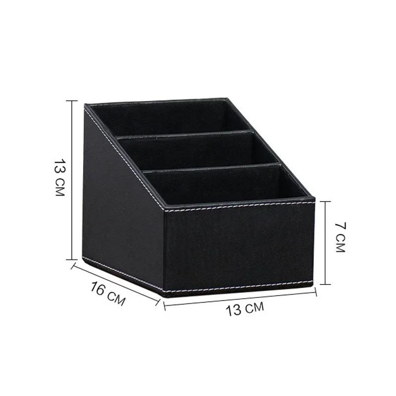 PU-Leder Fernbedienungs-Aufbewahrungsbox Schreibtisch-Organizer mit Trennwänden Kosmetik- & Schmuck-Ausstellungsständer Schreibtisch-Aufbewahrungsdekoration
