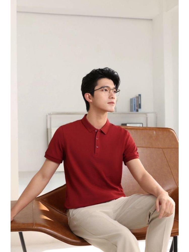 Summer Men's and Women's Lapel Short Sleeve Solid Color T-Shirt YG-688