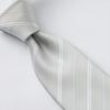 [Ojie] Men's Tie, Silver, 100% Silk, Made in Japan, Formal Tie, Ceremonial Wear, Wedding, Reception, Business