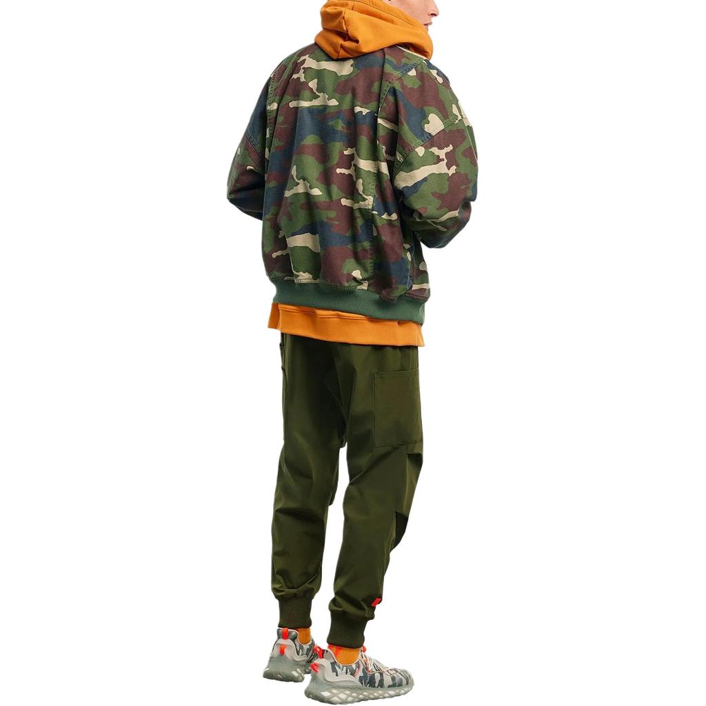 Adidas X Ivy Park Collaboration SS23 Camouflage Canvas High Neck Work Jacket Unisex Jackets Military-Green HS0718