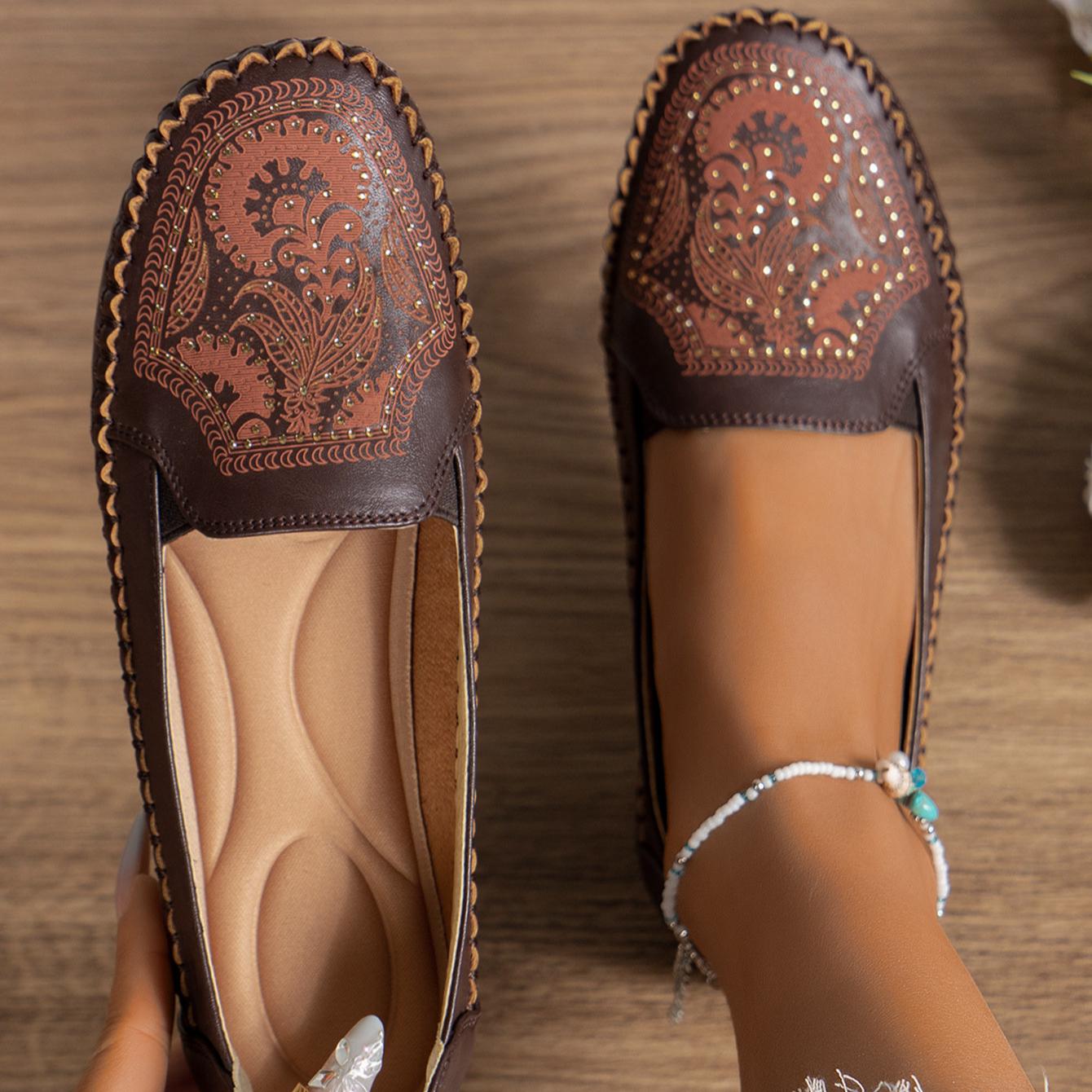 

Прошитые женские мокасины на плоской подошве больших размеров 44 коричневый