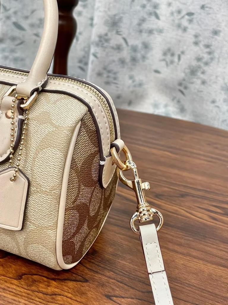 Coach Rowan 2025 Classic Monogram Boston Mini Crossbody Handbag