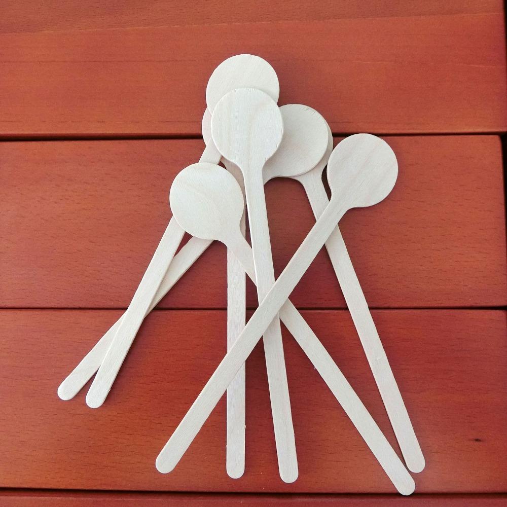 100 Pcs Round Head Hot/Cold Drinking Stir Popsicle Wooden Coffee Swizzle Stick  Drink Shop