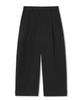 TRILLION One-Pleat Stripe Button Strap Wide Slacks [Black]