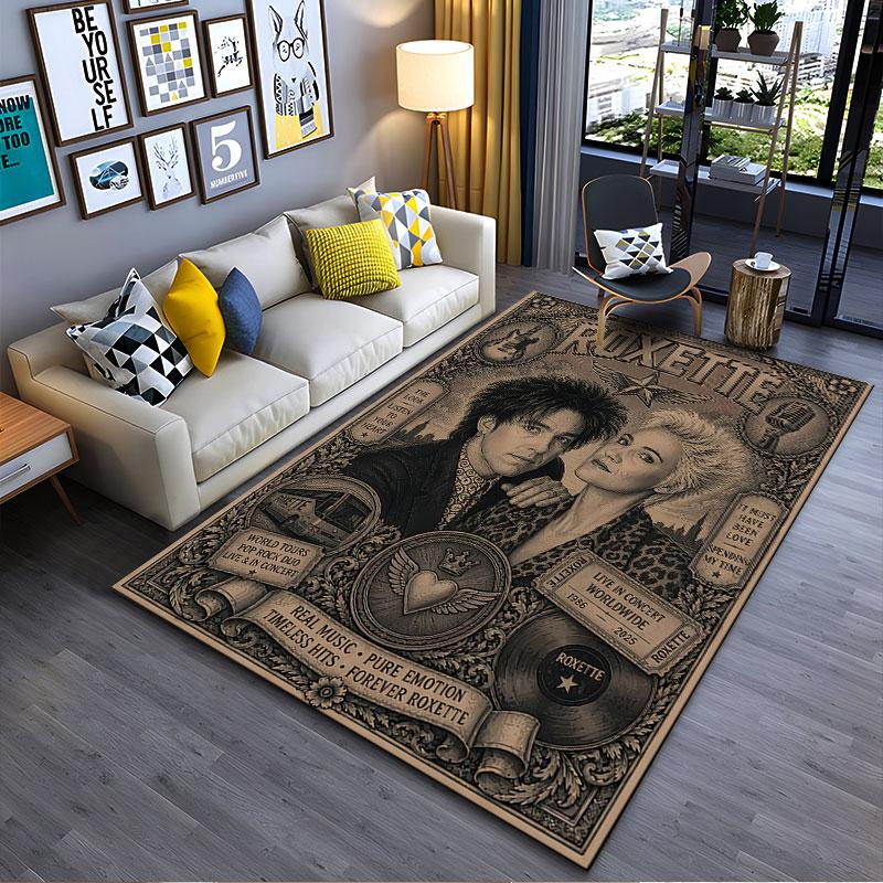 Roxette Music Retro Artwork suitable as a non-slip mat for the living room or bedroom sofa