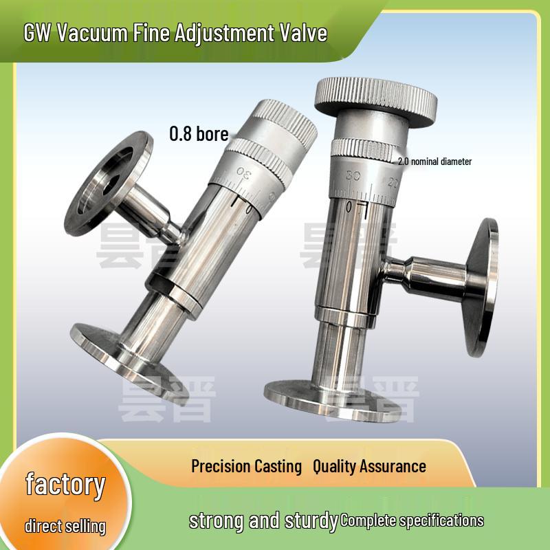 

Stainless Steel Needle Valve GW-J30/200-T, High Vacuum Fine Adjustment with Manual Venting Flow, KF10/16/25 Custom Size (Contact Customer Service)