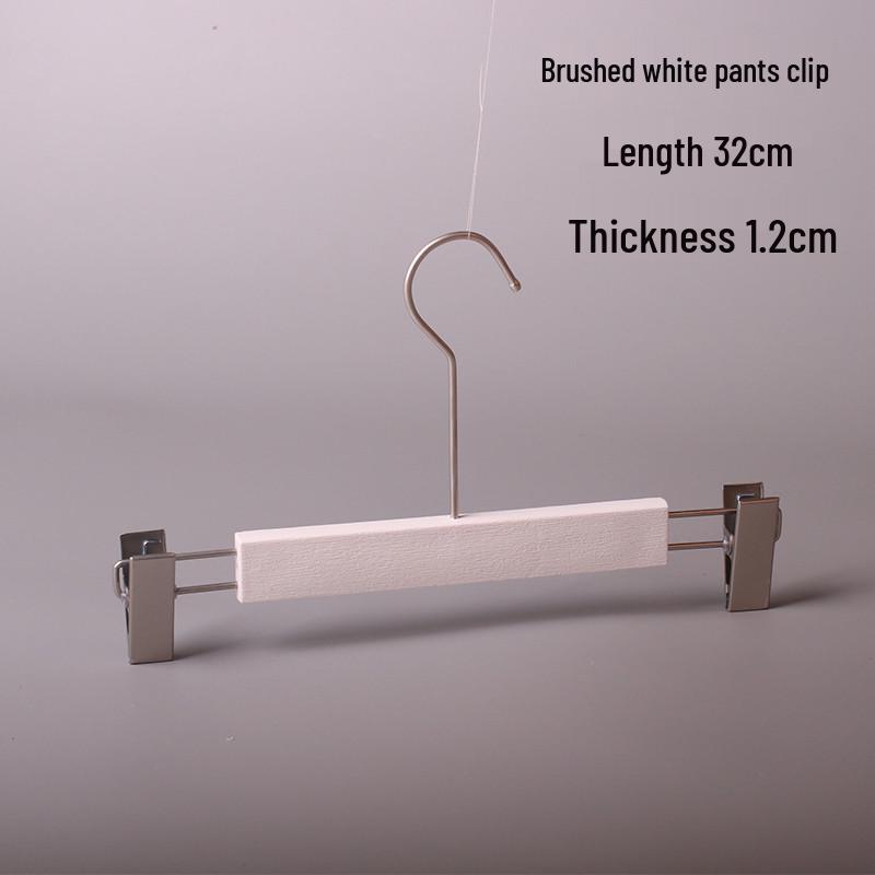 White Plastic Women's Clothing Hanger with Pant Clips for Live Streaming and Household Use