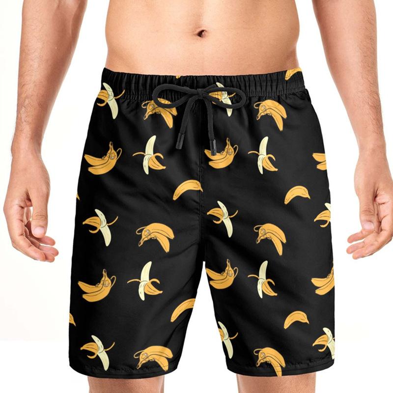 Cross-border new summer hot-selling men s shorts beach pants comfortable casual banana shark print men s shorts XXS