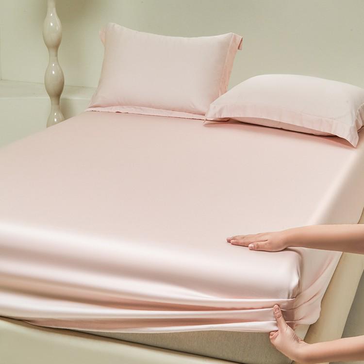 Solid Color 100s Tencel Fitted Sheet Set: Mattress Protector & Enclosed Three-Piece Style