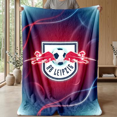 RB Leipzig Football Print Flannel Blanket, Soft Warm Lightweight Throw Blanket for Sofa Bed Camping