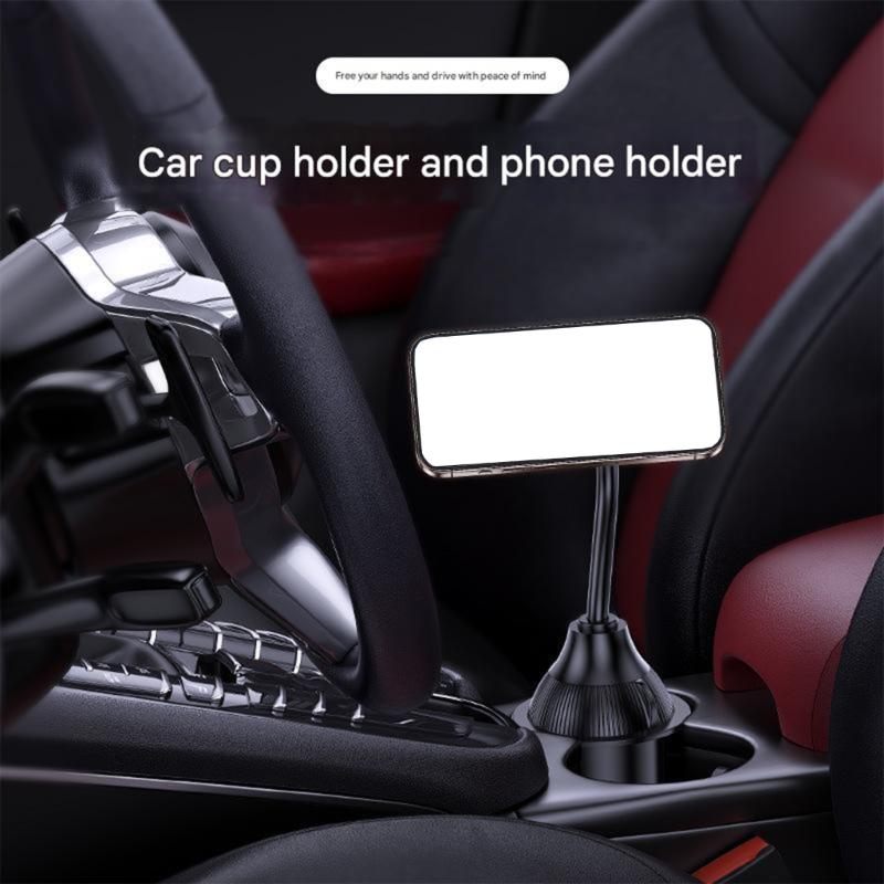Flexible Gooseneck Automotive Phone Holder for Cup Holder Multi Angle Adjustment for Smartphone Mobile Device
