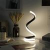 Lampe de table LED moderne avec USB - luminosité réglable, lumière blanc chaud, design en spirale, convient pour chambre à coucher, salon, éteint