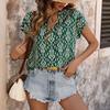 YYFS Women's Fashion Casual Summer Short Sleeve Stand-collar Blouses & Shirts