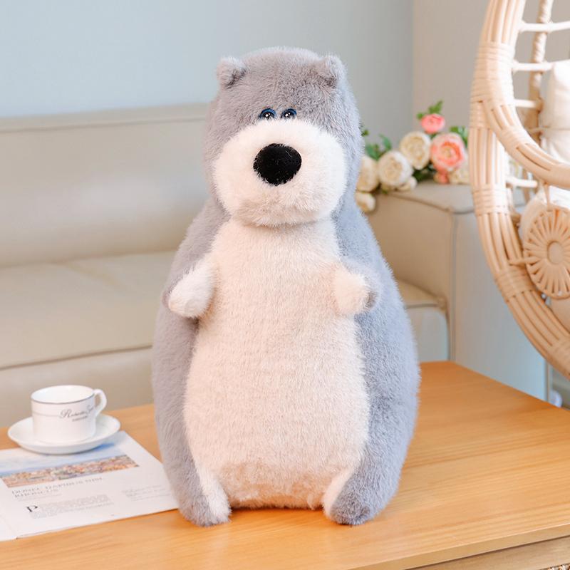 Funny Hippo/Polar Bear/Husky/Groundhog Plush Cute Fat Doll Toy Boy Girl Soft Throw Pillow Surprise Birthday Gift Fill Decor