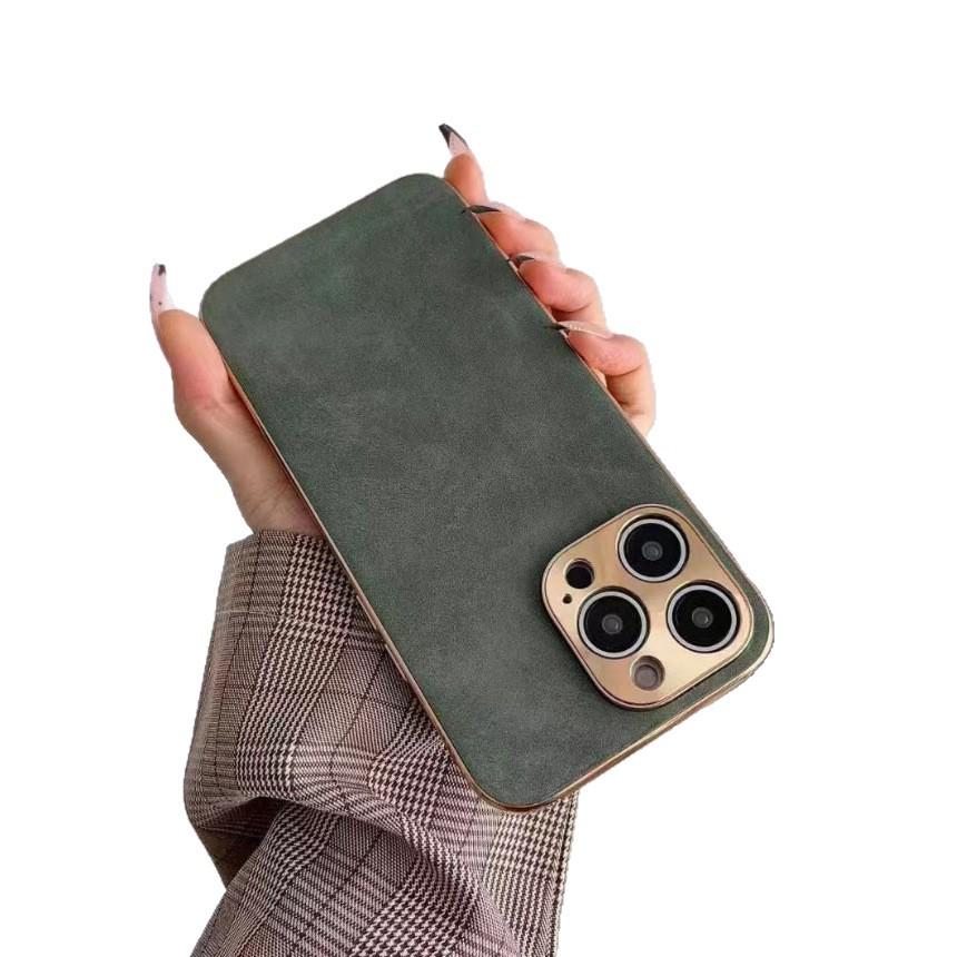Electroplated Suede Protective Case for iPhone 14/13 Pro Max