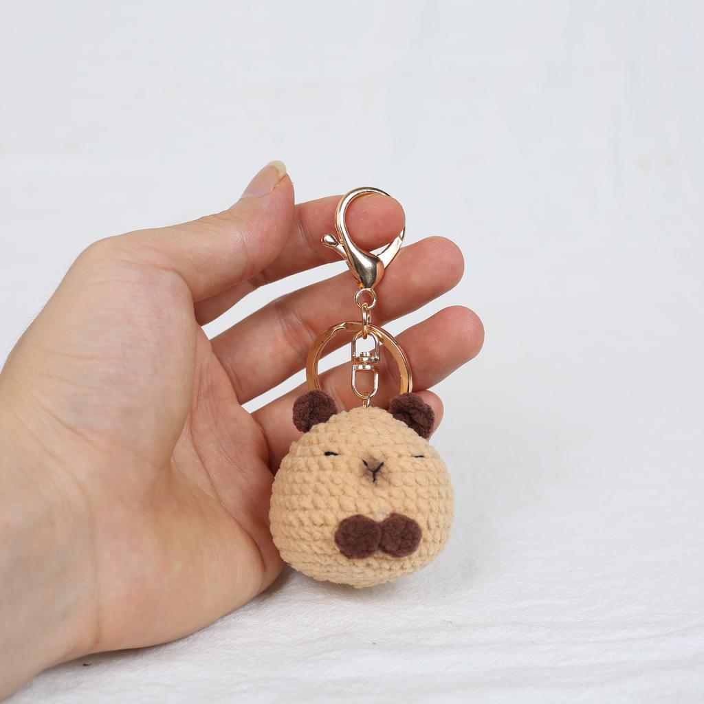 Funny Animal Doll Series Crochet Keychain Creative Knitting Animal Doll Keyrings For Bag Pendant Cute Puppy Knitted Car Keyrings